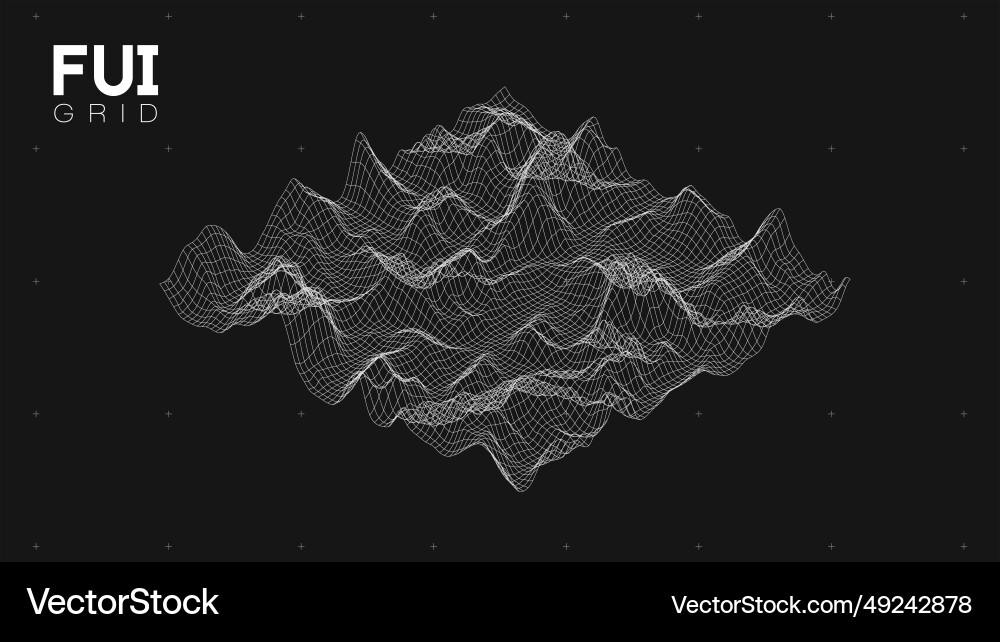 Fui gui 3d landscape scan grid abstract Fui gui 3d landscape scan grid abstract vector image
