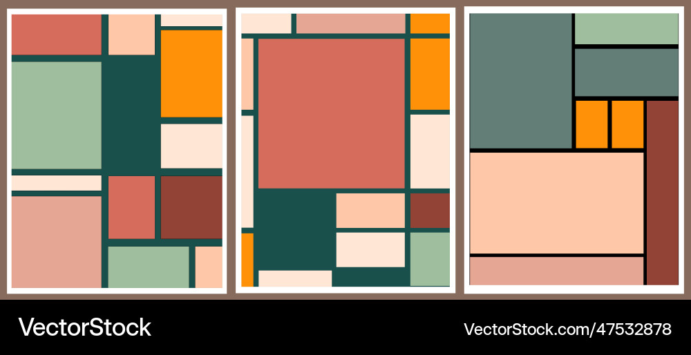 Geometric Color Block Art Set vector image