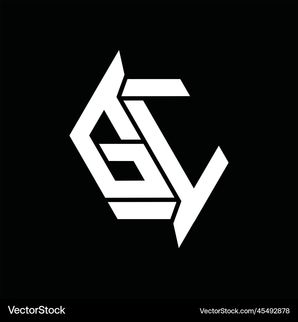 Gl logo monogram hexagon abstract shape images Vector Image