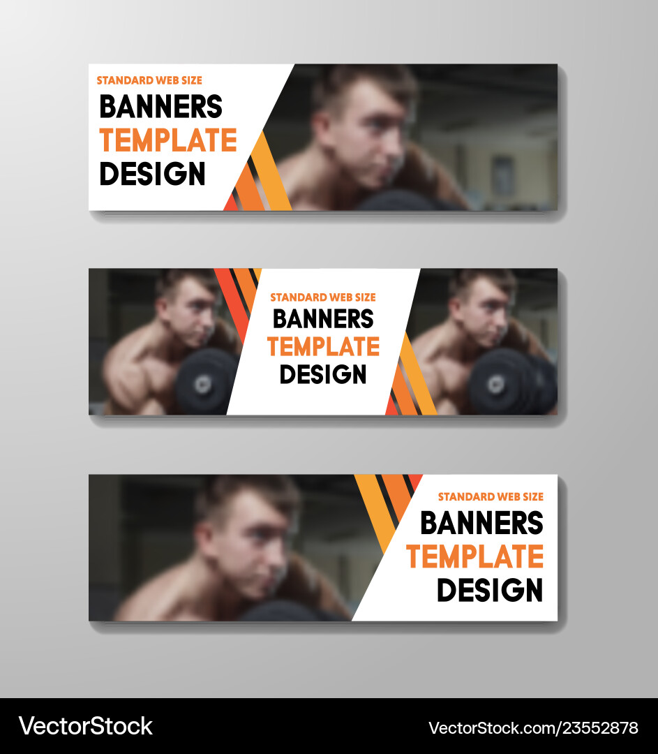 Horizontal Web Banners with Diagonal Lines vector image