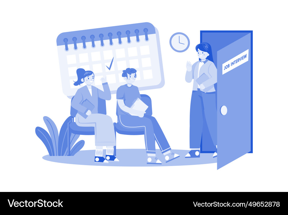 Job interview queue concept on white background Vector Image