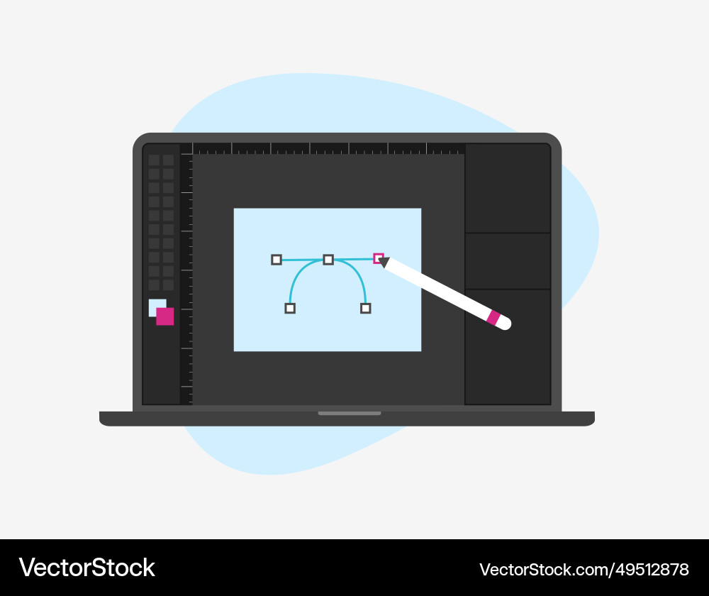 Laptop-Display mit ui Designprogramm Laptop-Display mit ui Designprogramm vektorbild