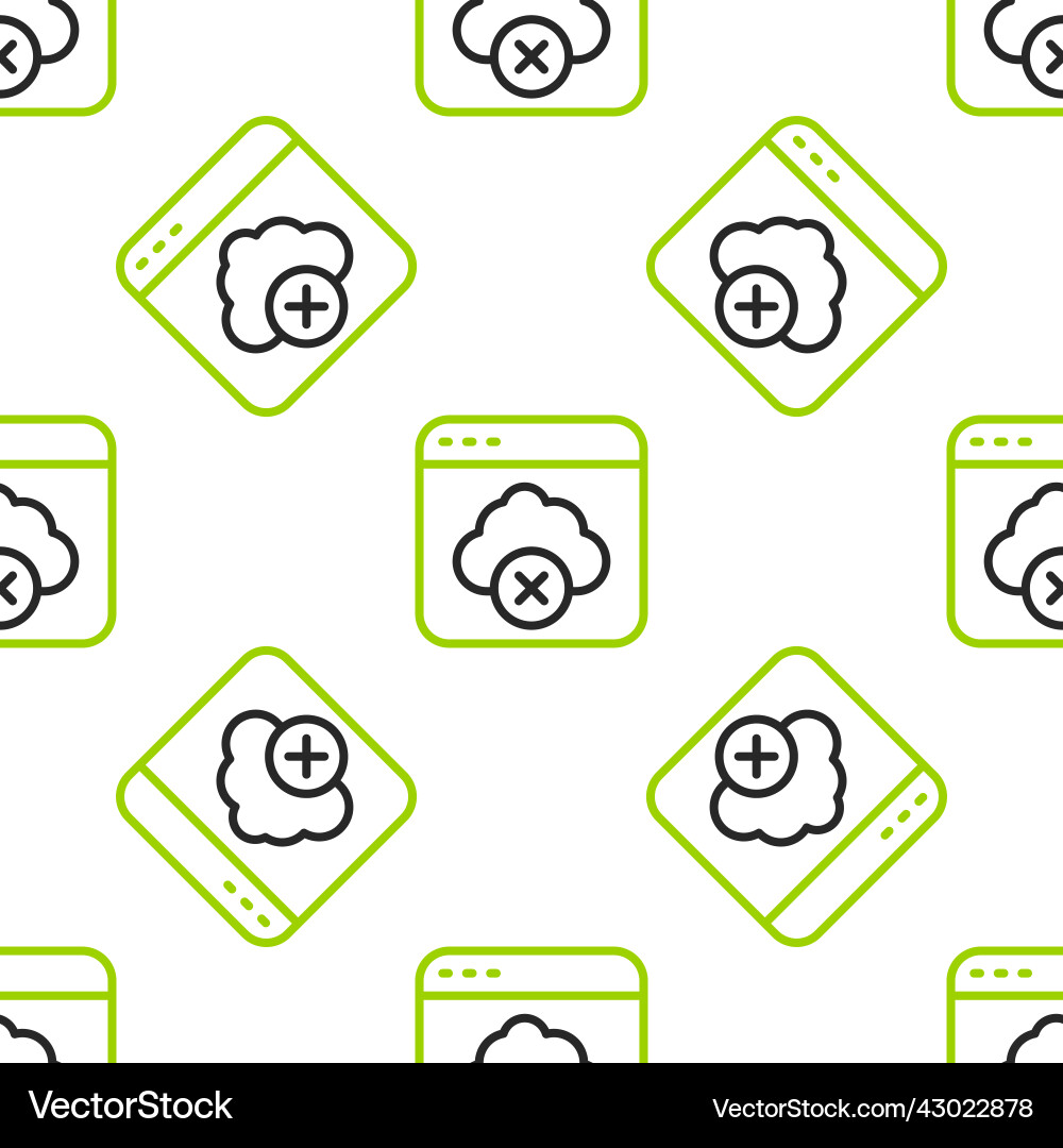 Line failed access cloud storage icon isolated Vector Image