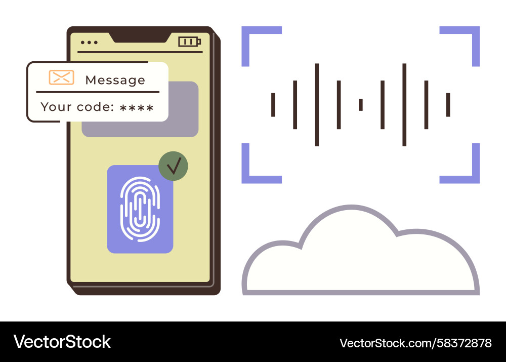 Mobile Authentication & Biometrics Vector Image