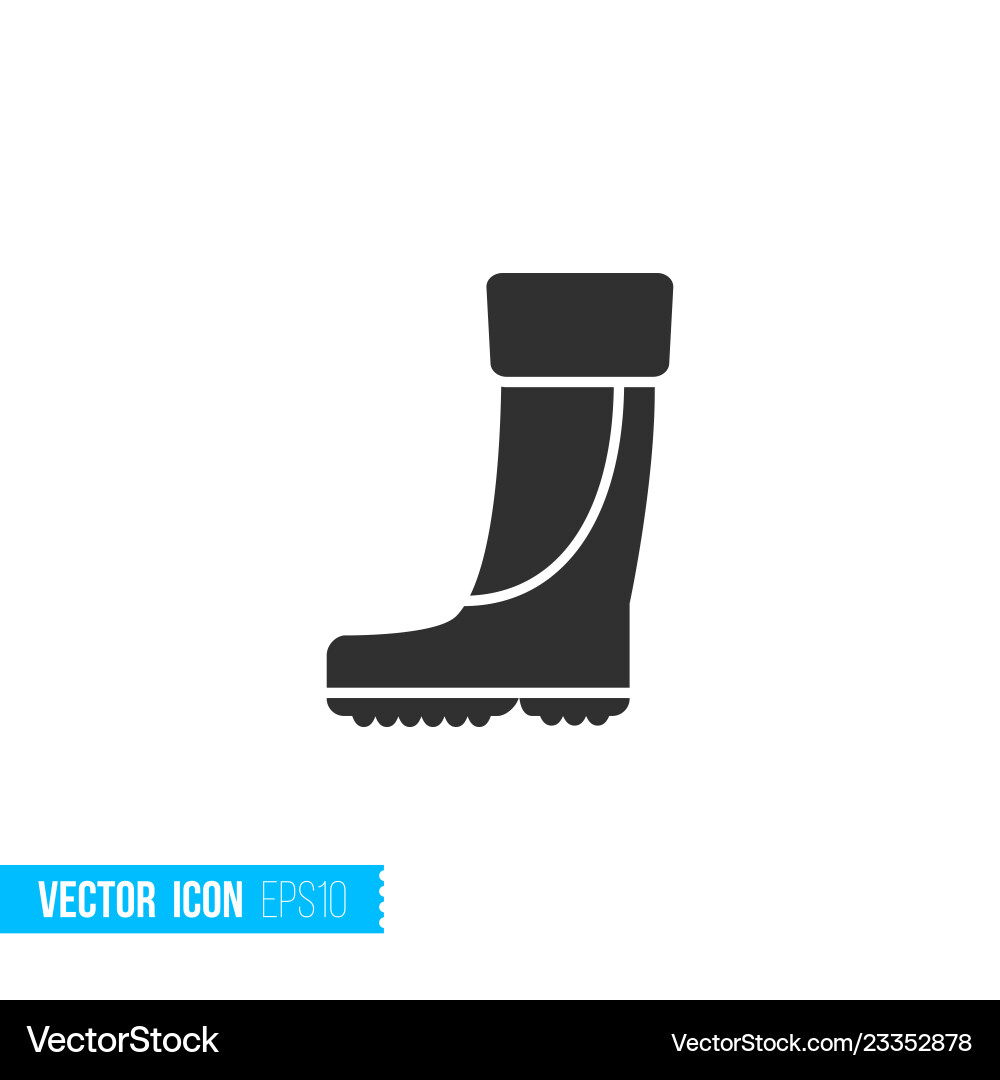 Rubber boots for fishing icon in silhouette flat Rubber boots for fishing icon in silhouette flat vector image