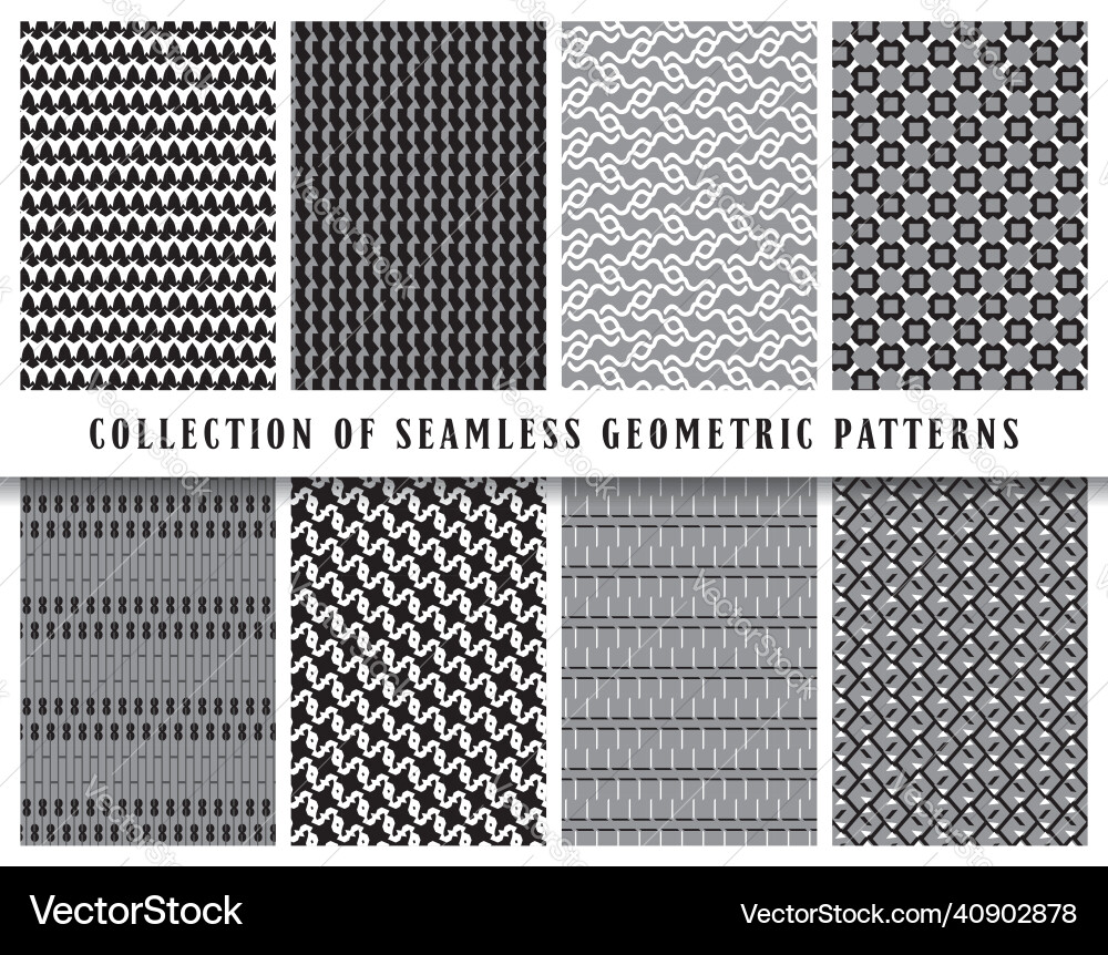 Seamless geometric pattern background set Vector Image