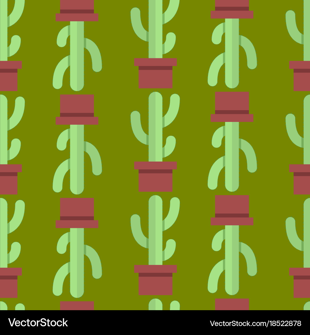 Seamless pattern of cactus vector image