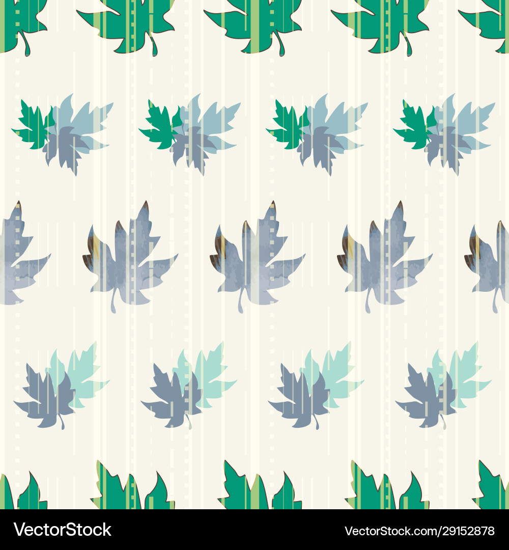 Seamless pattern with patterned leaves complex Seamless pattern with patterned leaves complex Vector Image
