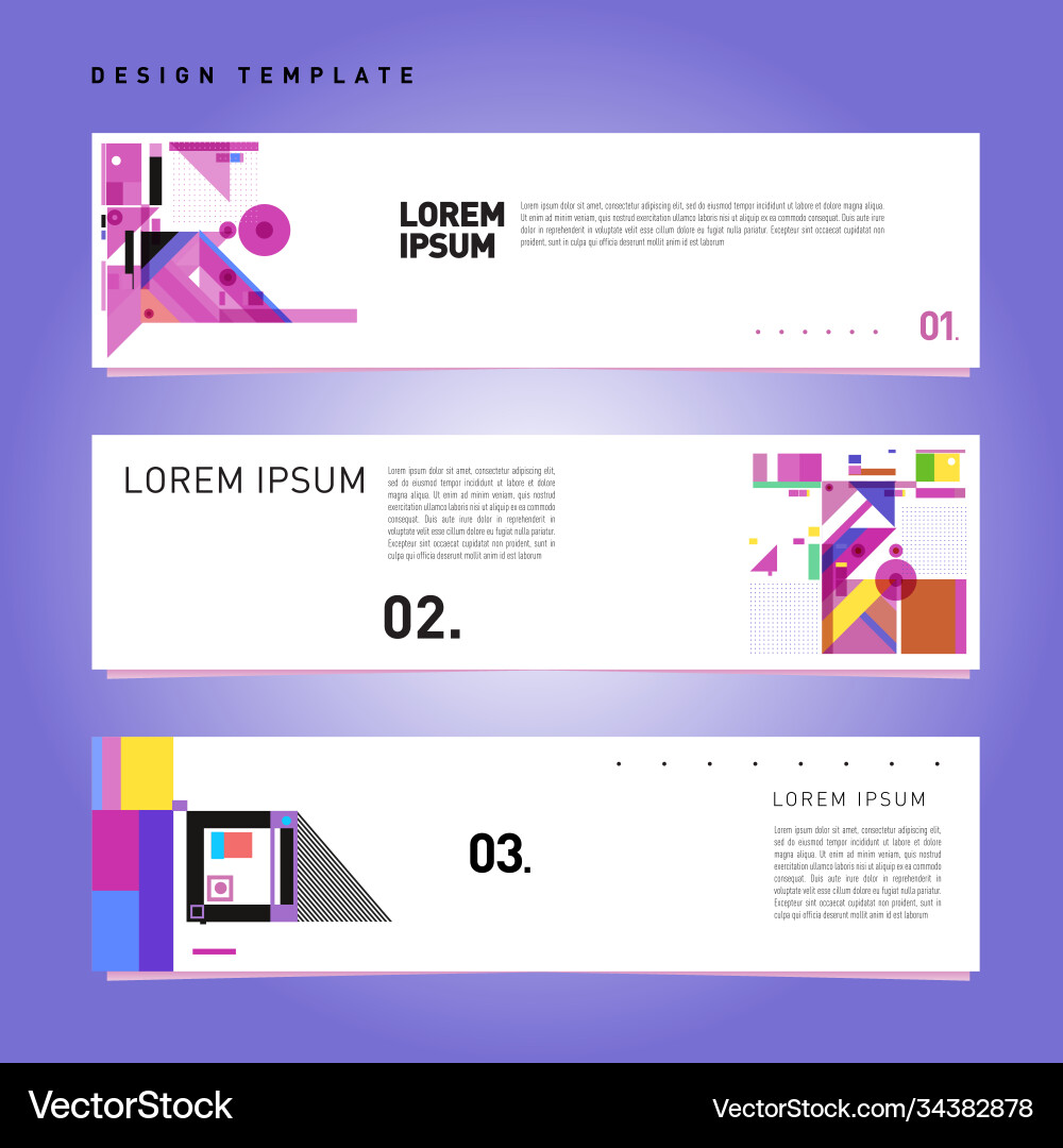 Set abstract banner web design template retro Set abstract banner web design template retro vector image