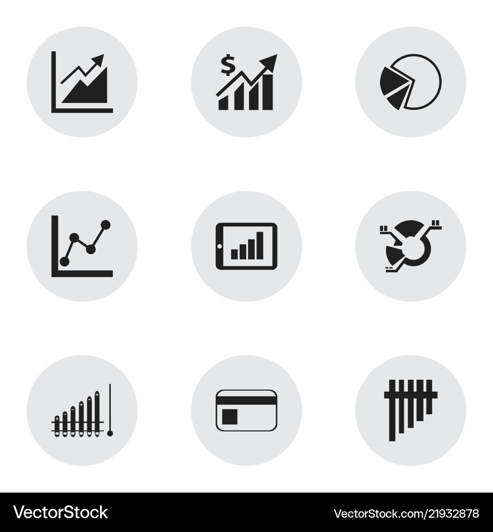 Set of 9 editable analytics icons includes Set of 9 editable analytics icons includes vector image