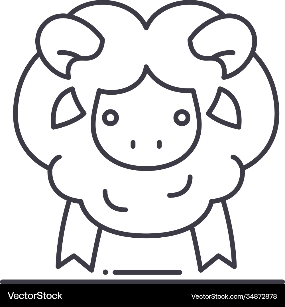 Sheep icon linear isolated thin Sheep icon linear isolated thin vector image