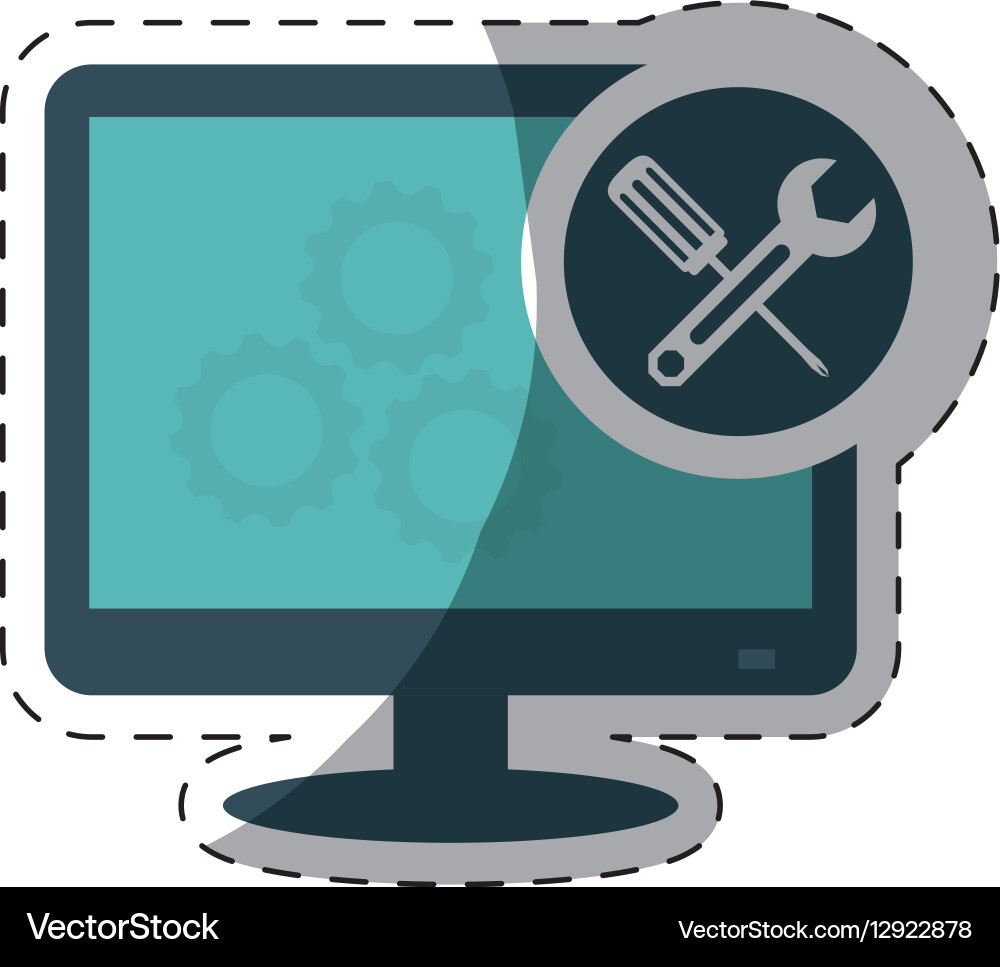 Technical service computers icon vector image