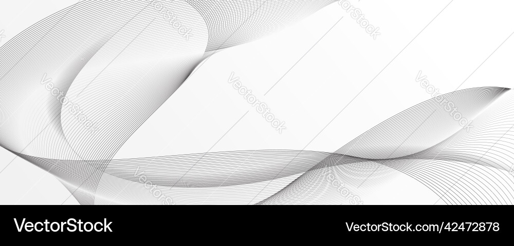 White background with wavy lines and copy space vector image