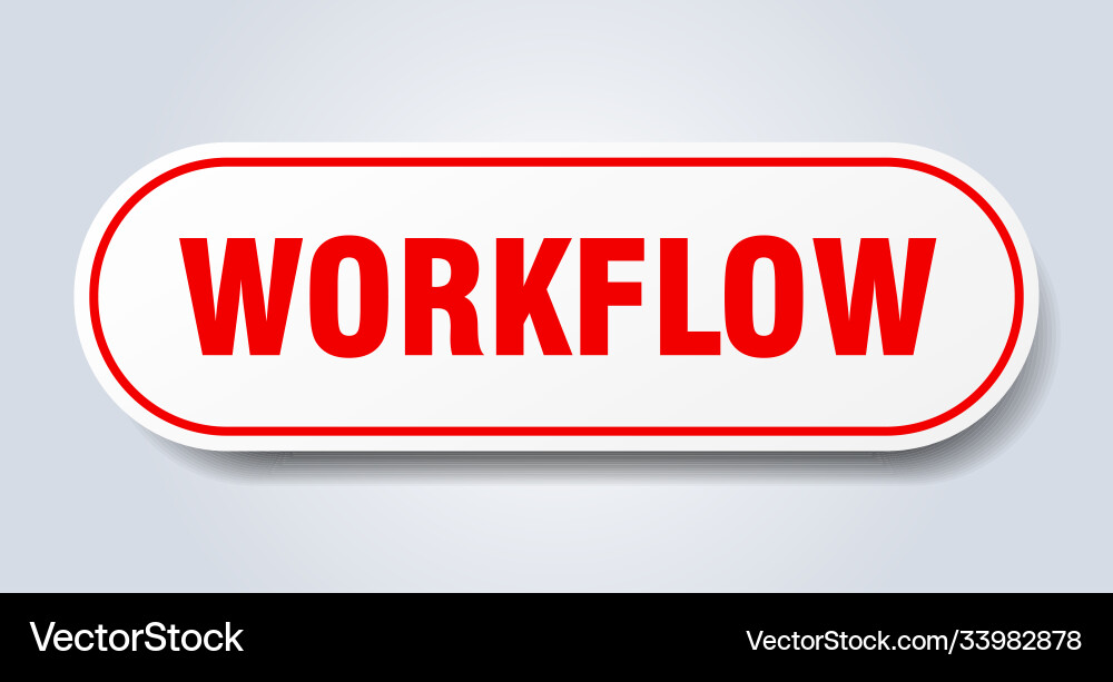 Workflow sign rounded isolated button white Vector Image