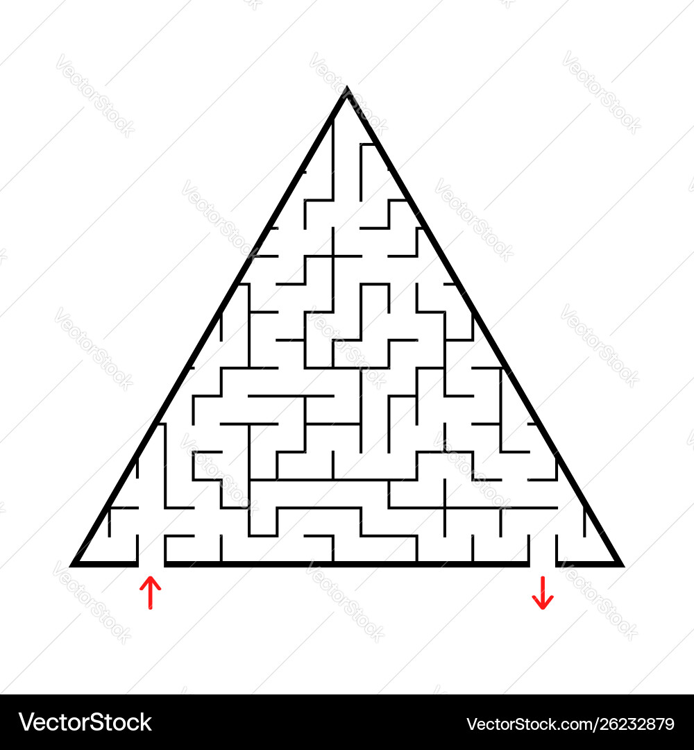 An abstract triangular labyrinth with entrance An abstract triangular labyrinth with entrance vector image