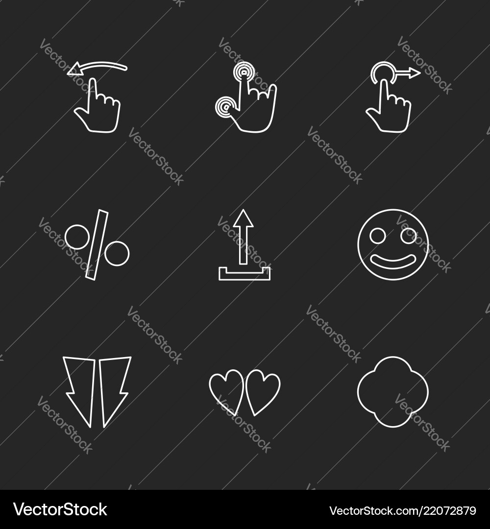Emoji upload percentage hands pointer arrows vector image