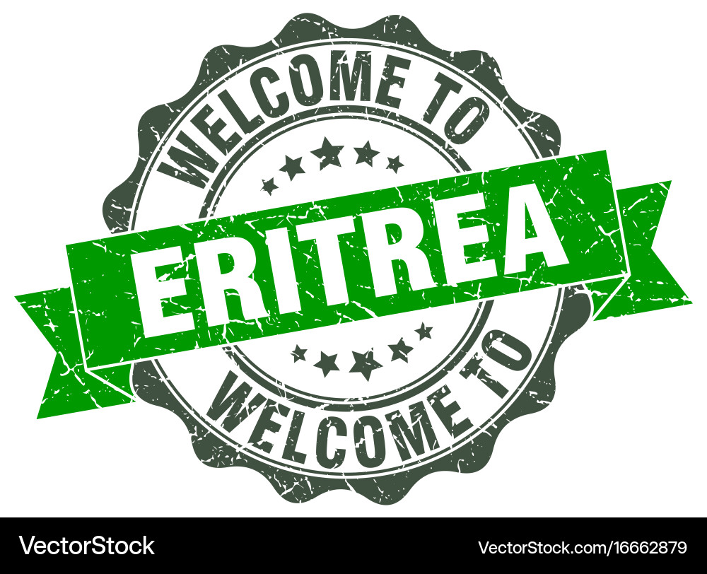 Eritrea round ribbon seal Vector Image