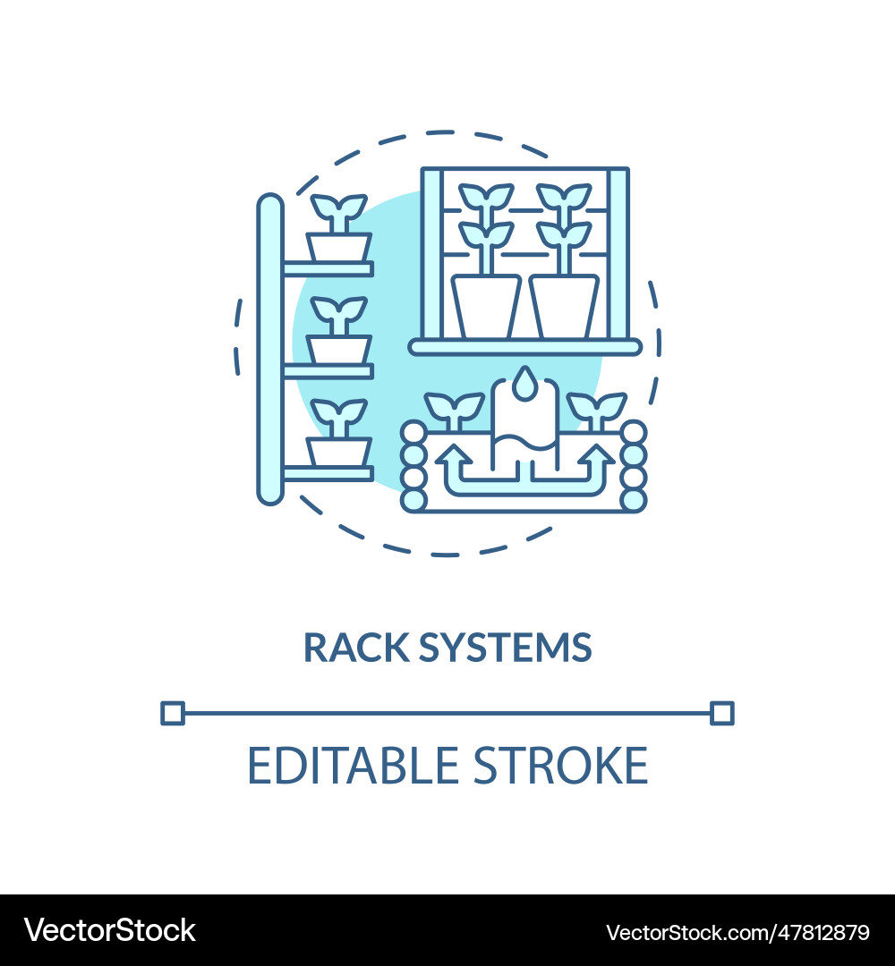 Linear customizable rack systems icon concept Vector Image