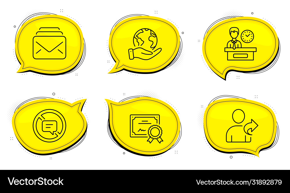 Mail stop talking and presentation time icons set Mail stop talking and presentation time icons set vector image