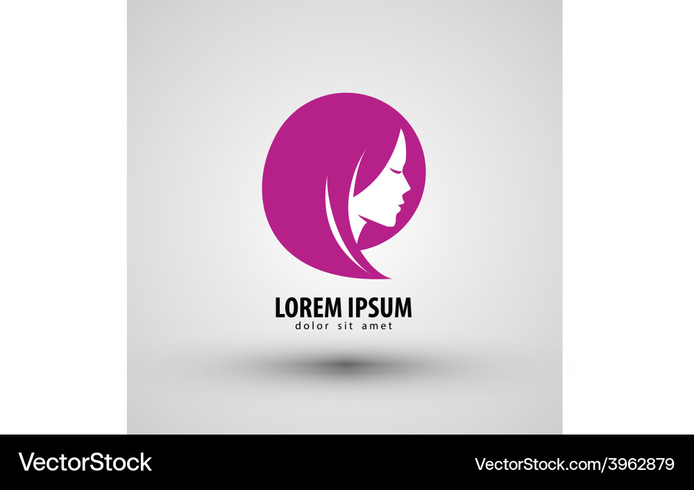 Mädchen Kopf Logo Vorlage Vektorbild