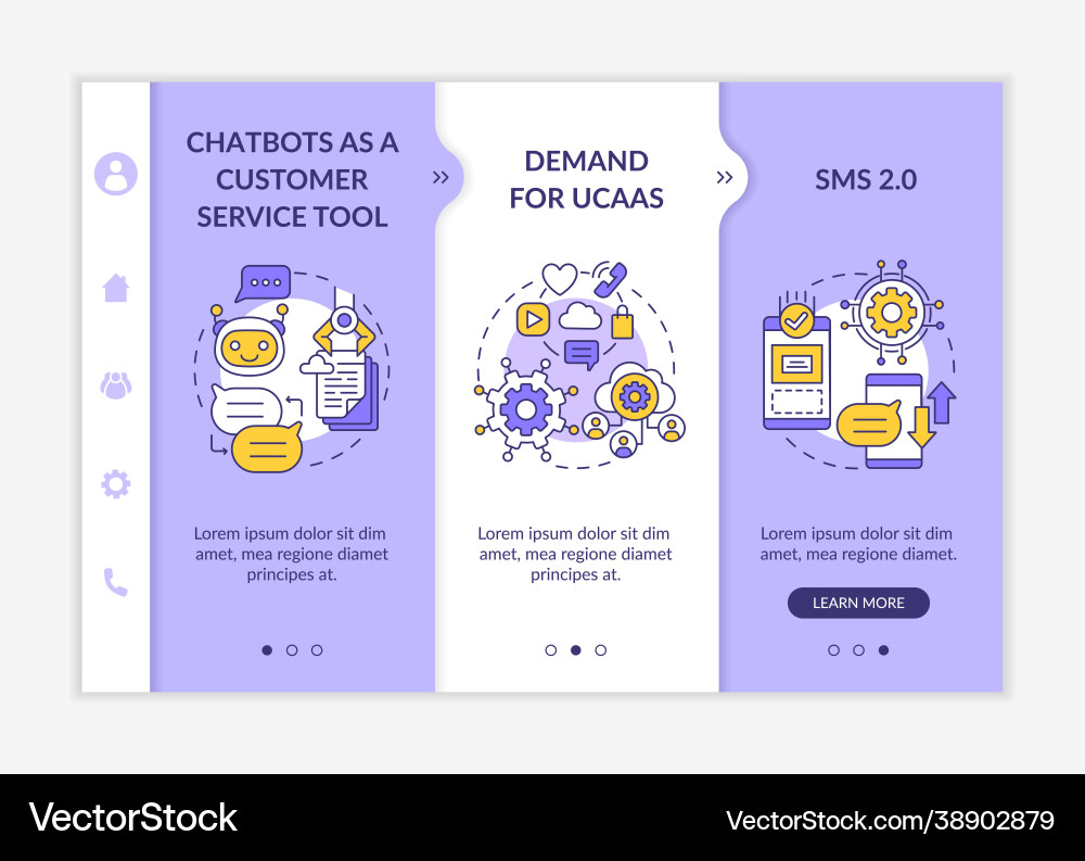 Messaging software onboarding template Messaging software onboarding template vector image