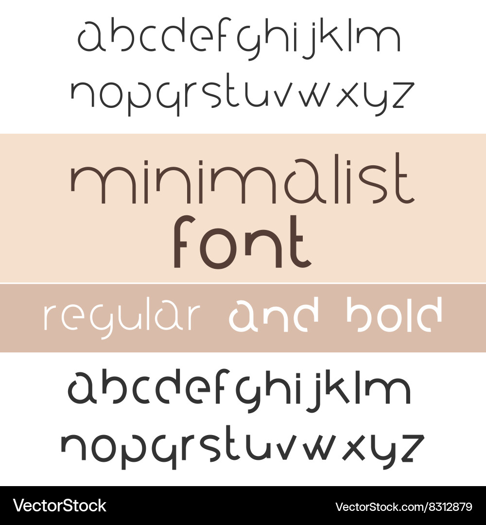 Minimalist font bold and regular minimalism style vector image