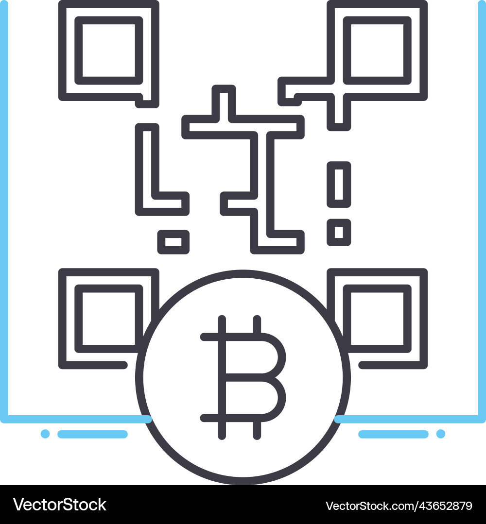 Qr code line icon outline symbol Qr code line icon outline symbol Vector Image