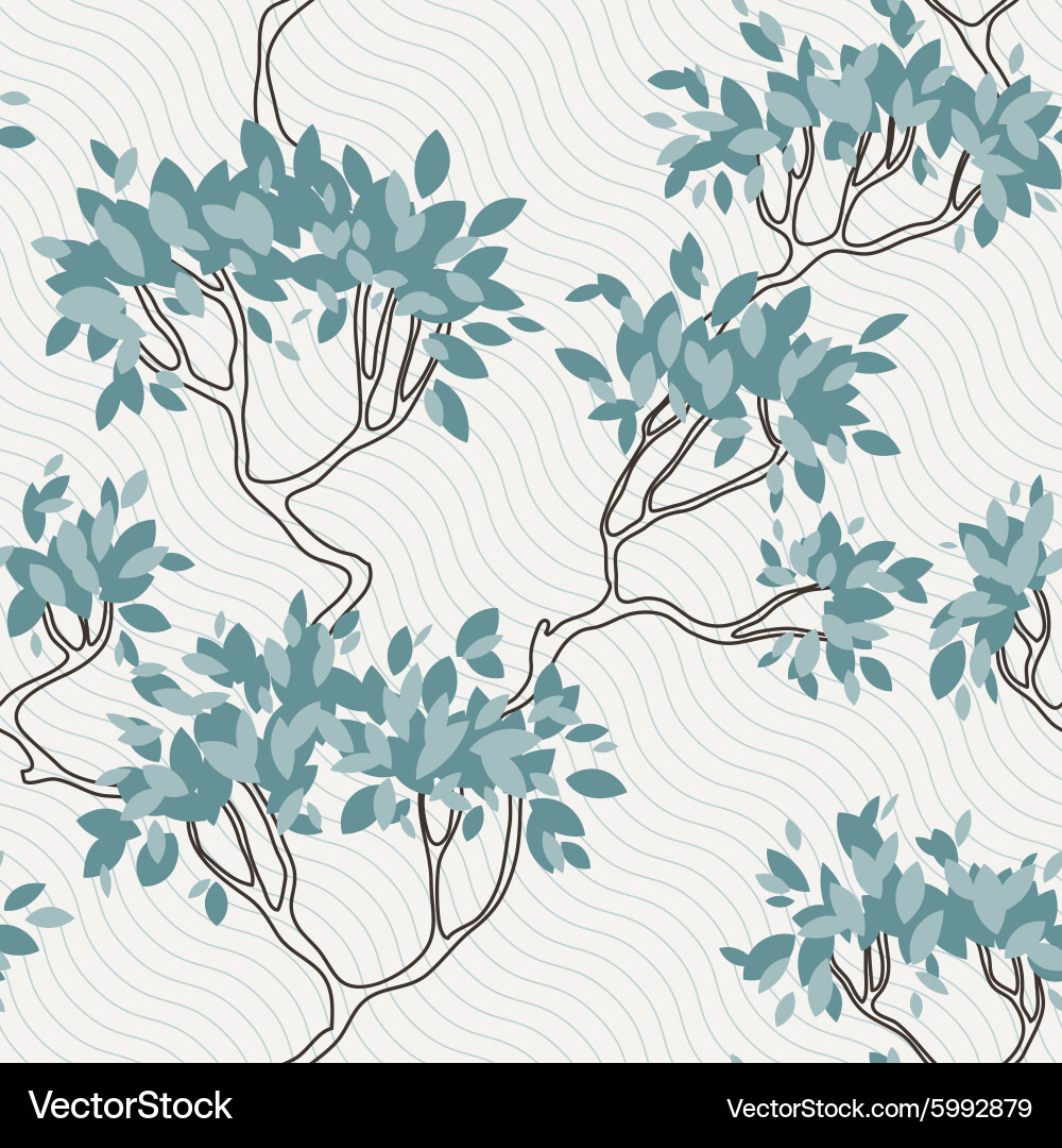 Seamless pattern tree branches vector image