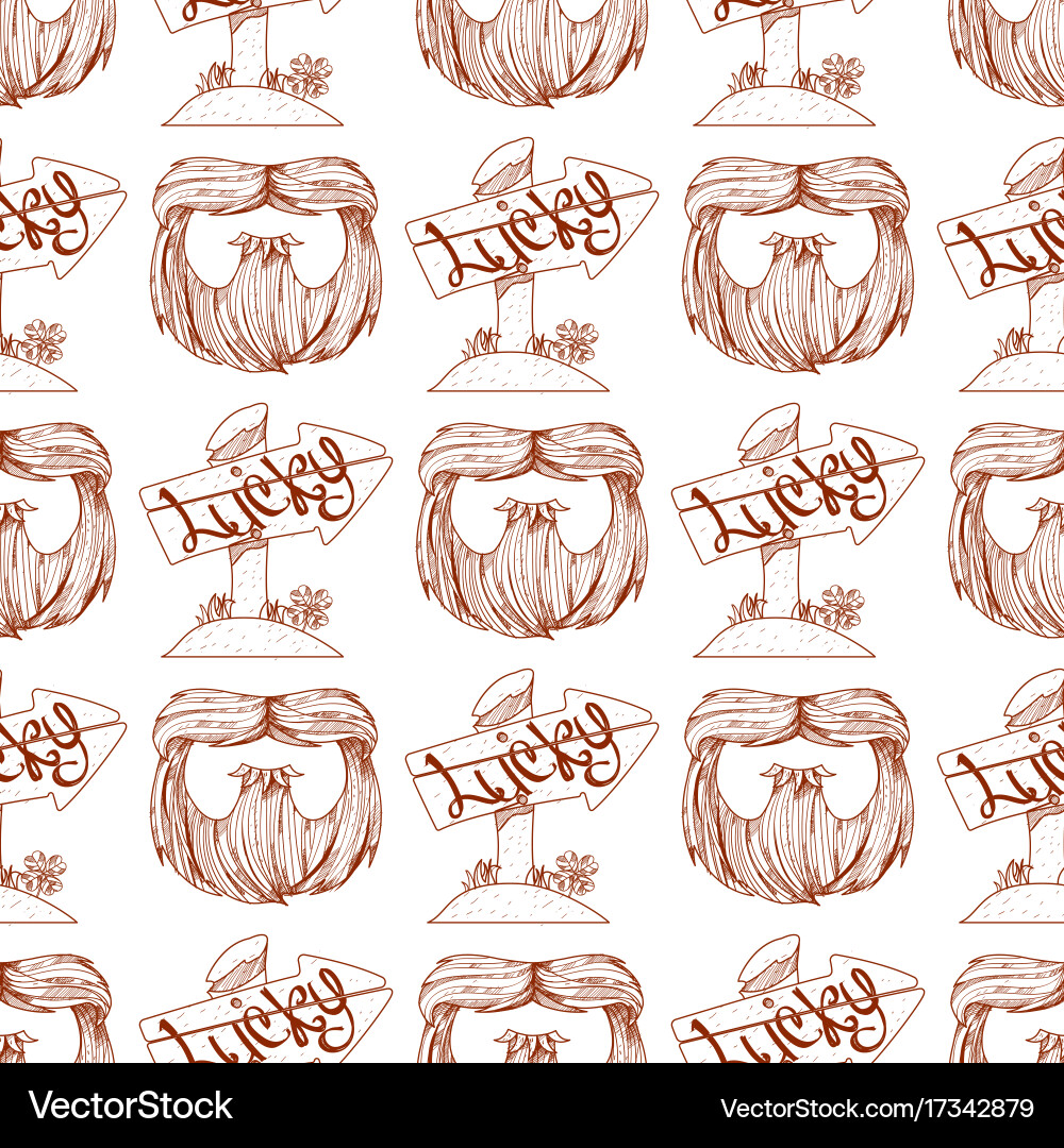 Seamless pattern with a mask beard and mustache Vector Image