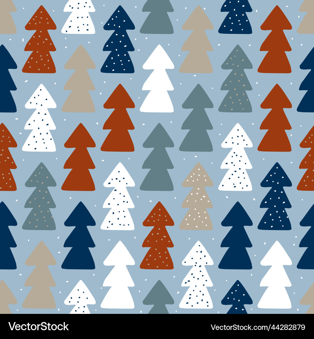 Seamless pattern with a multicolored winter forest Seamless pattern with a multicolored winter forest vector image