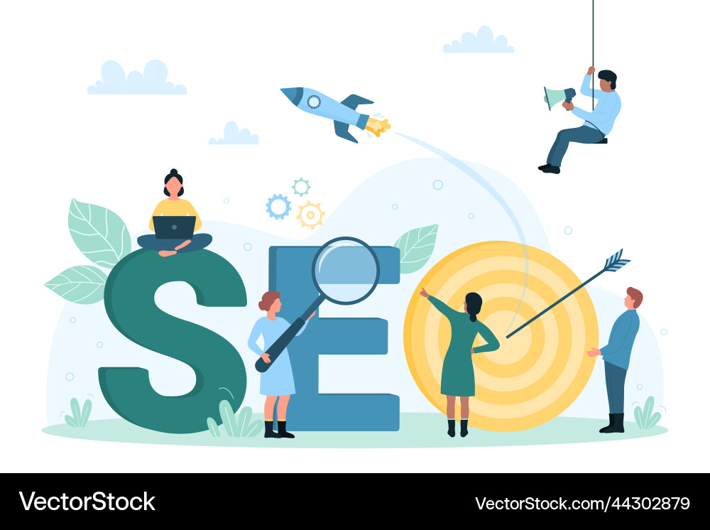 Search engine optimization and development tiny Search engine optimization and development tiny Vector Image