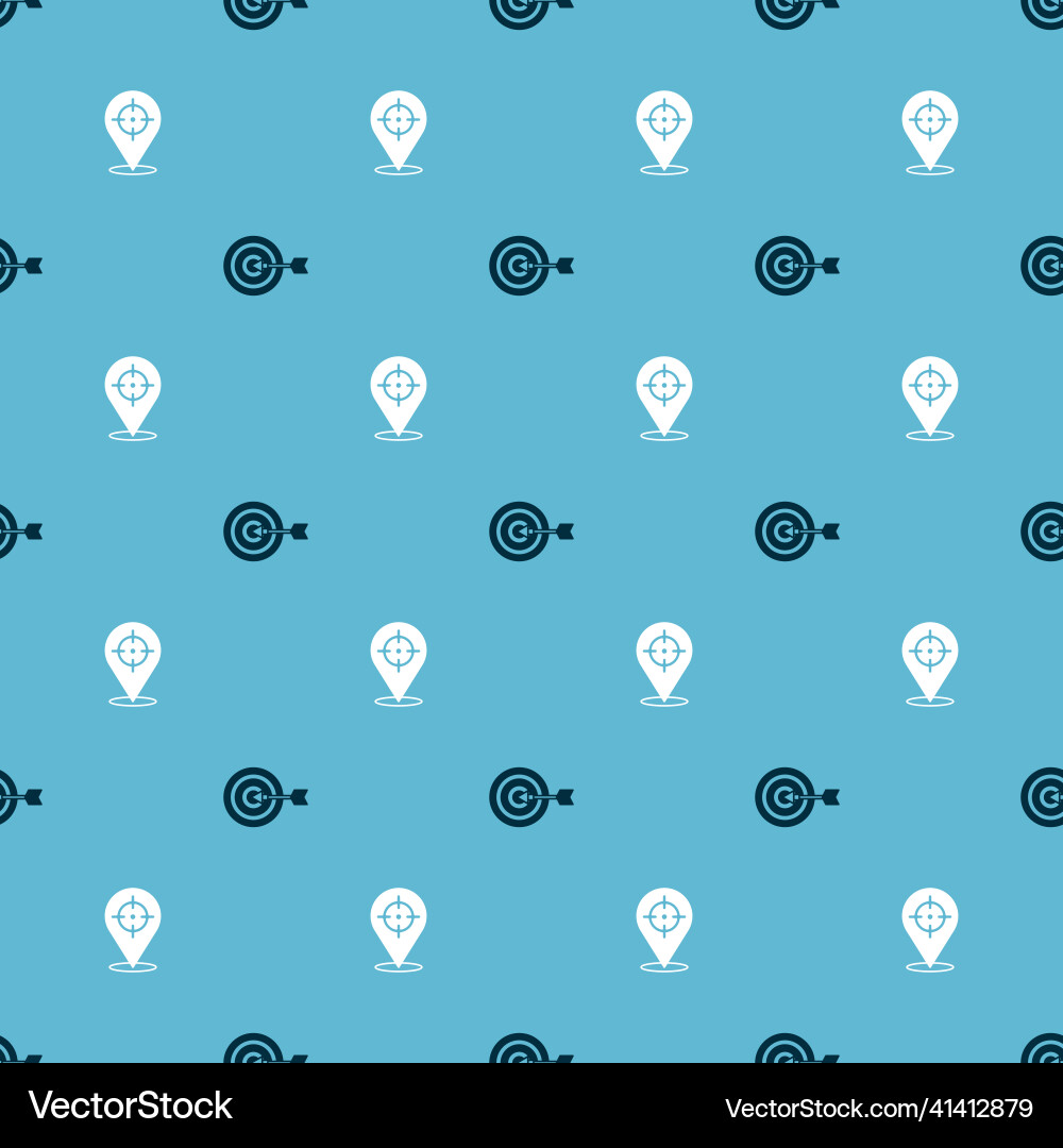 Set target and on seamless pattern Vector Image