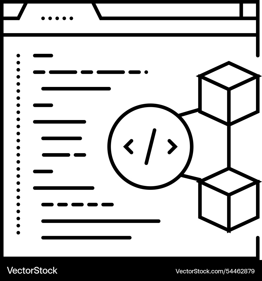 Software cryptocurrency mining line icon Software cryptocurrency mining line icon vector image