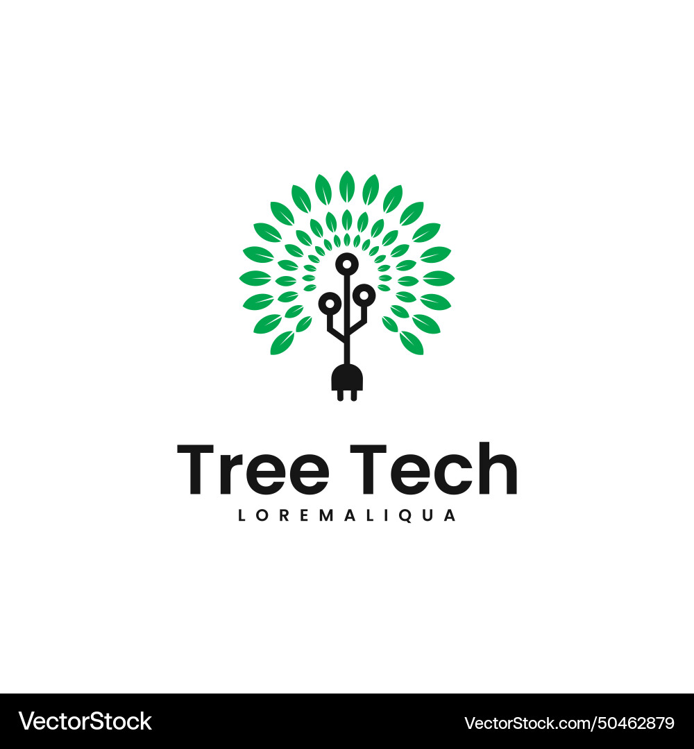 Tech Baum elektrische Schaltung Logo Design modern Tech Baum elektrische Schaltung Logo Design modern vektorbild