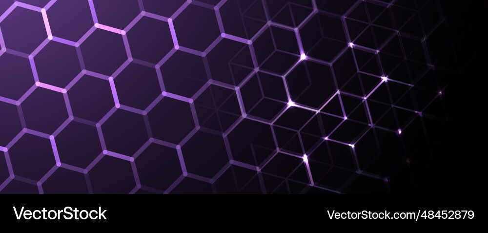 Technology banner design with hexagons abstract Technology banner design with hexagons abstract vector image