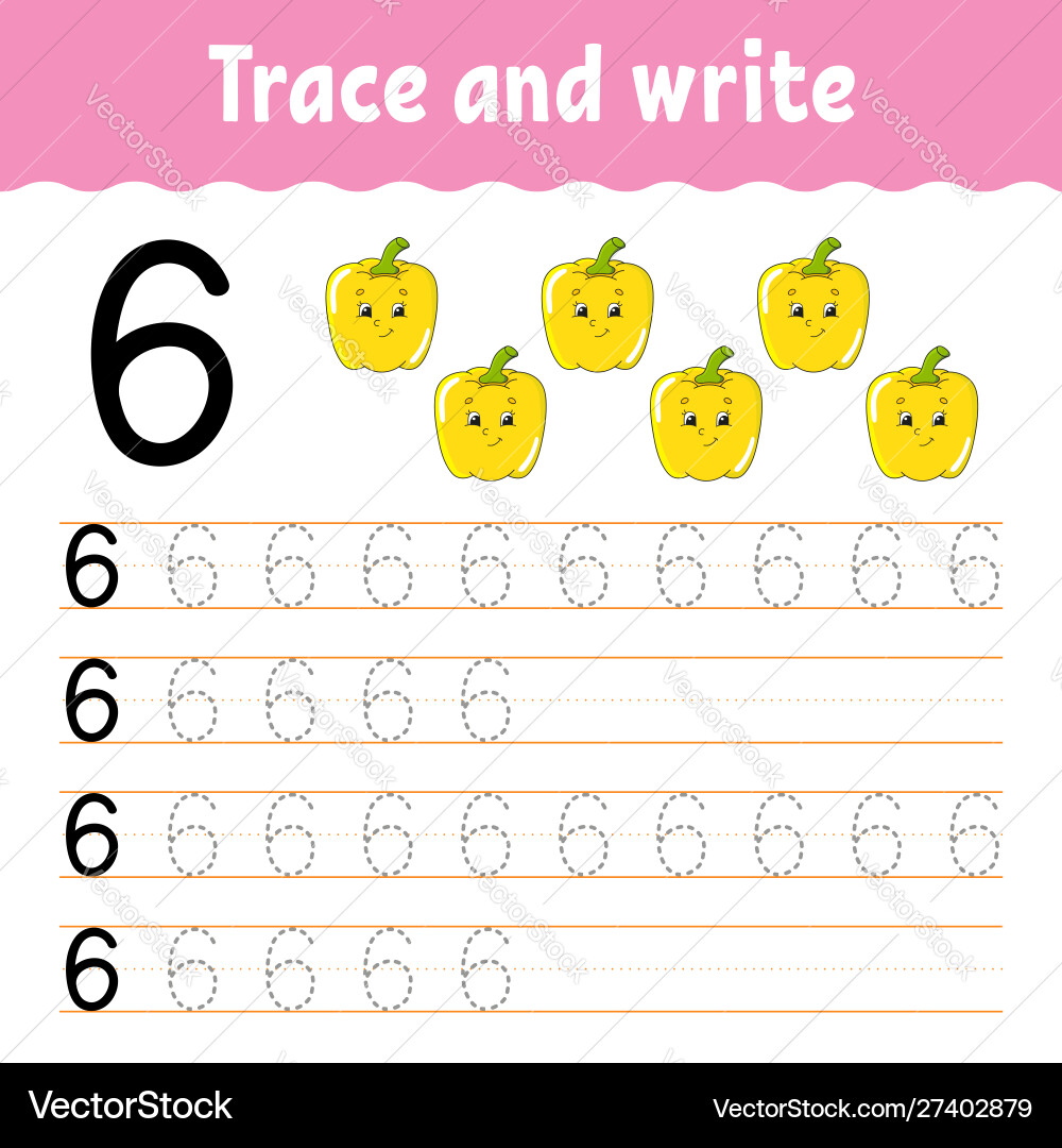 Trace and write handwriting practice learning Trace and write handwriting practice learning vector image