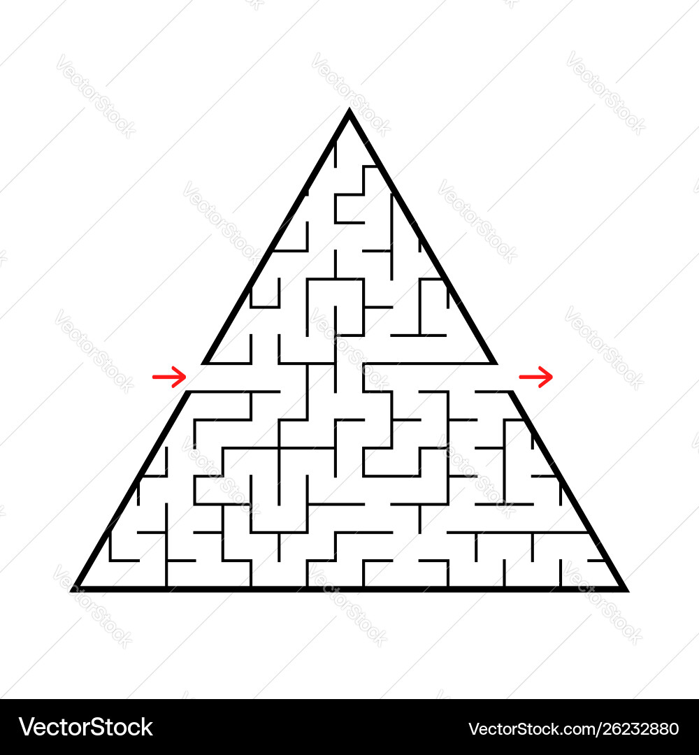 An abstract triangular labyrinth with entrance An abstract triangular labyrinth with entrance vector image