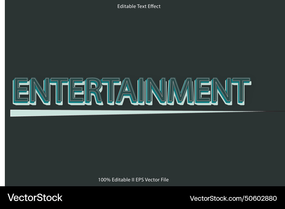 Entertainment editable text effect 3d emboss style Entertainment editable text effect 3d emboss style vector image