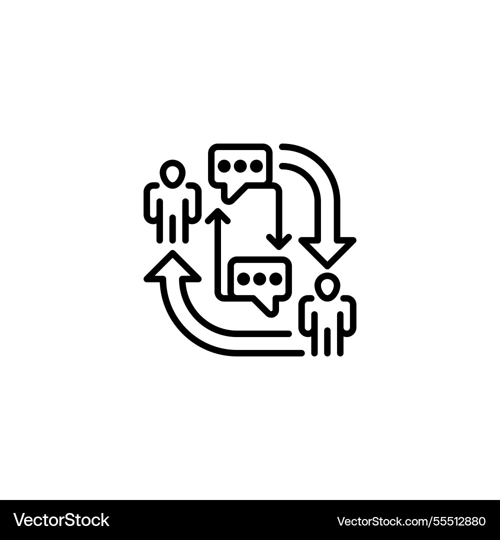 Feedback loop line icon universal creative Feedback loop line icon universal creative vector image