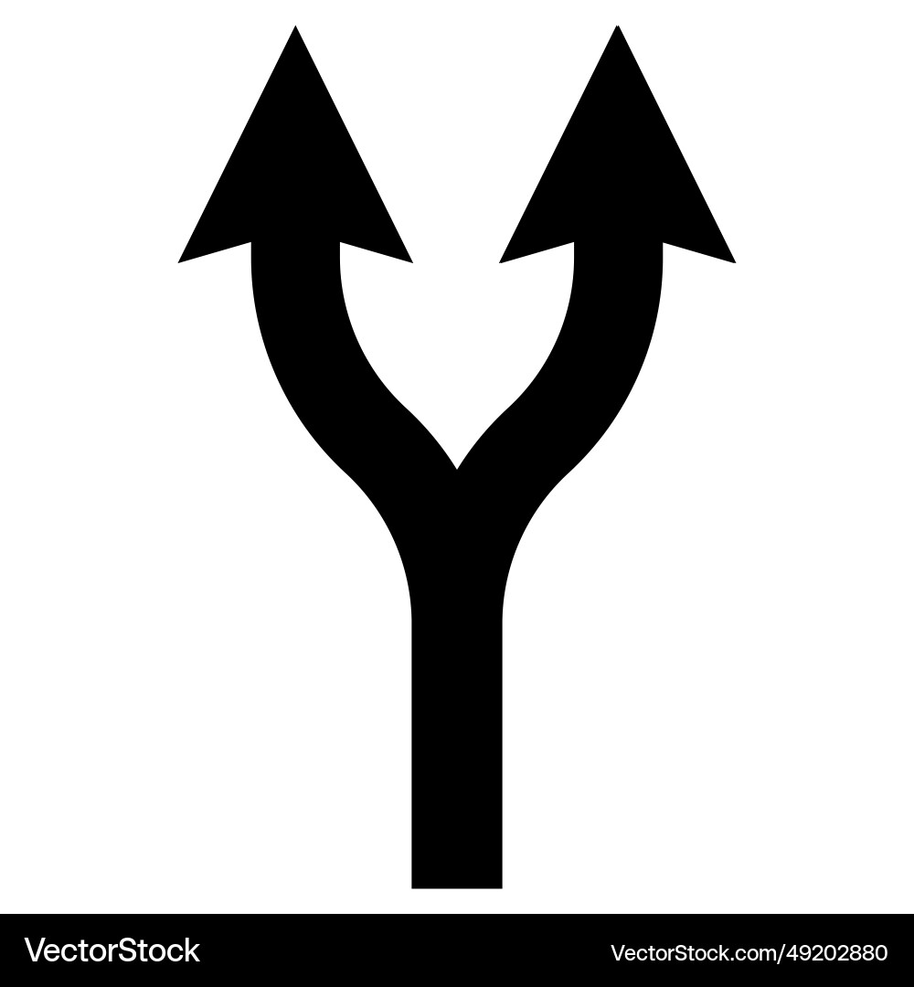 Fork in the path icon double arrows up vector image