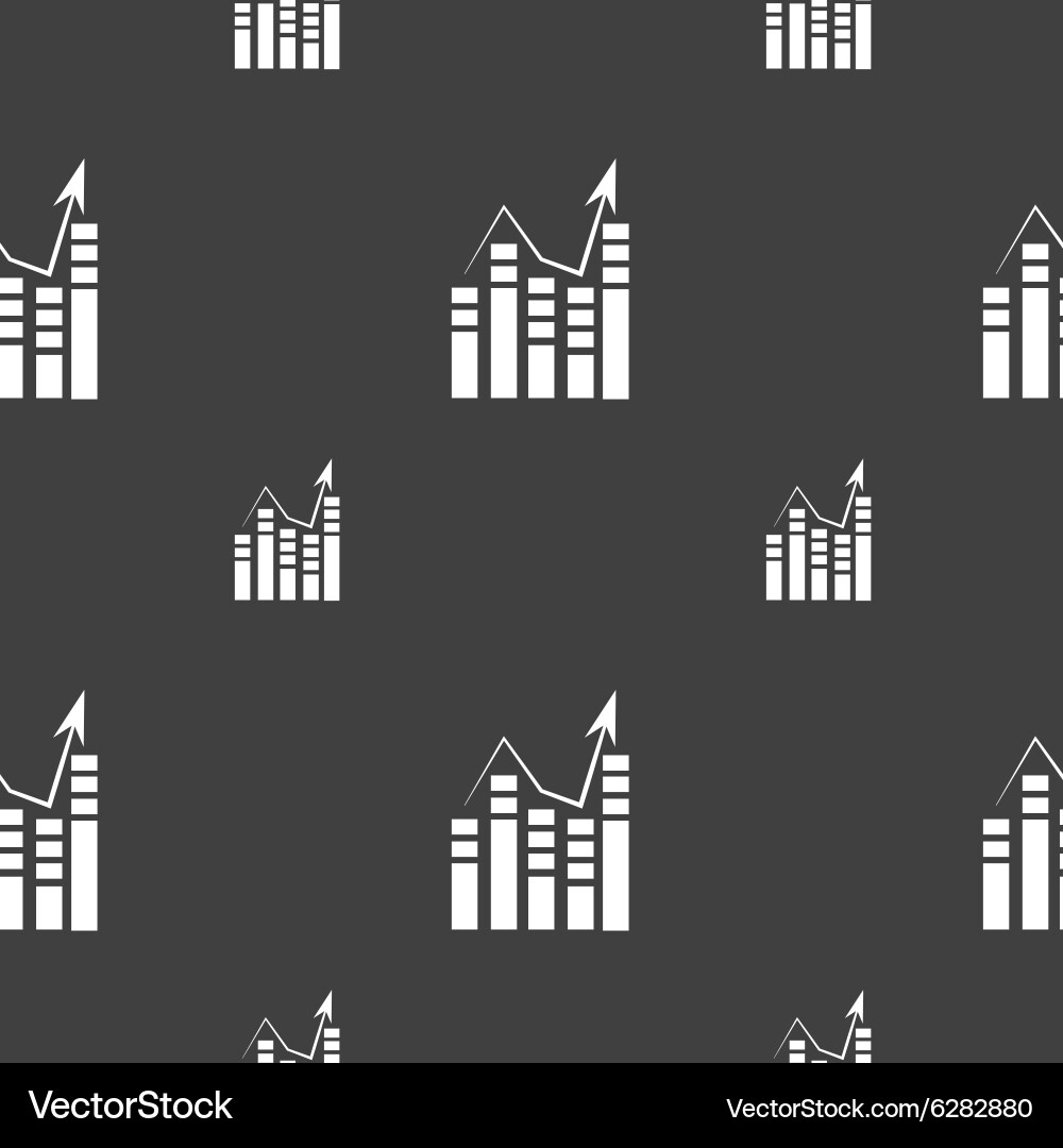 Graph icon sign seamless pattern on a gray vector image