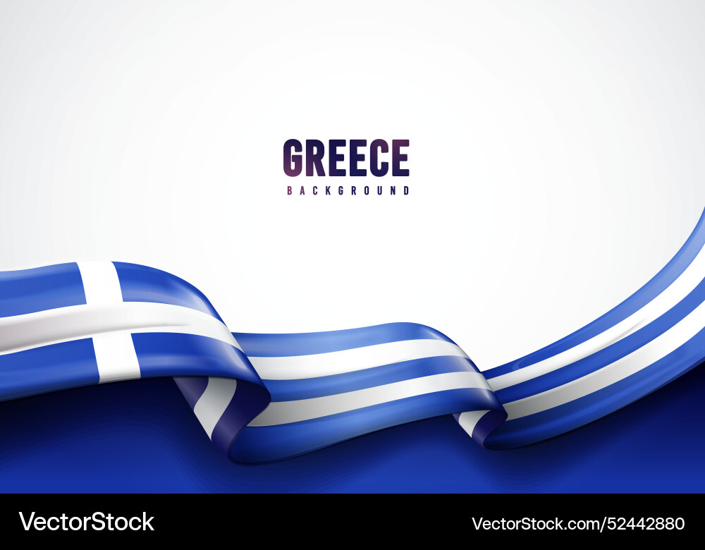 Griechische Flagge Wellenhintergrund Vektorbild