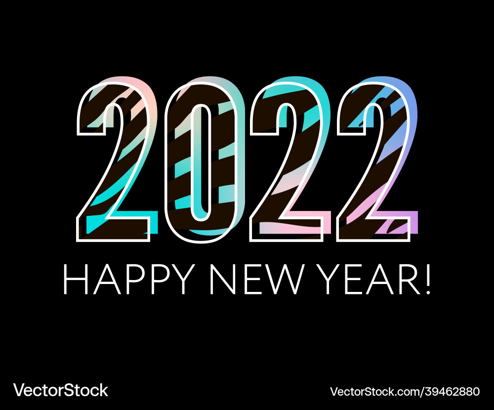 Happy chinese new year 2022 striped fluffy black Happy chinese new year 2022 striped fluffy black vector image