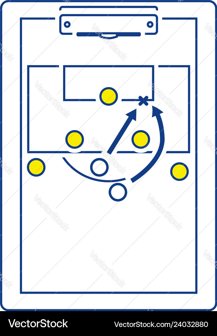Icon of football coach tablet with game plan Icon of football coach tablet with game plan vector image