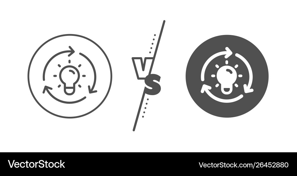 Idea line icon lightbulb sign core value vector image