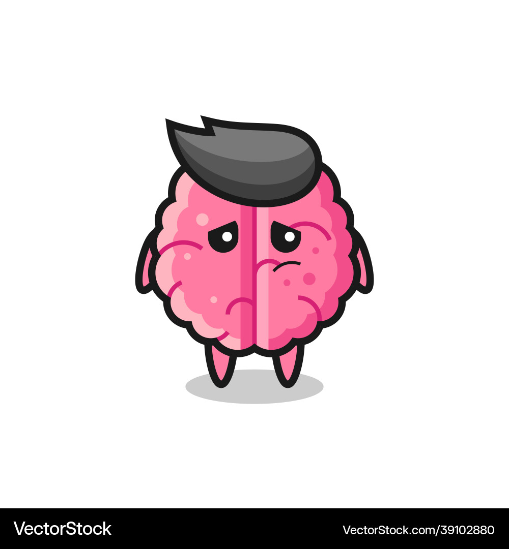 Lazy gesture of brain cartoon character Lazy gesture of brain cartoon character Vector Image