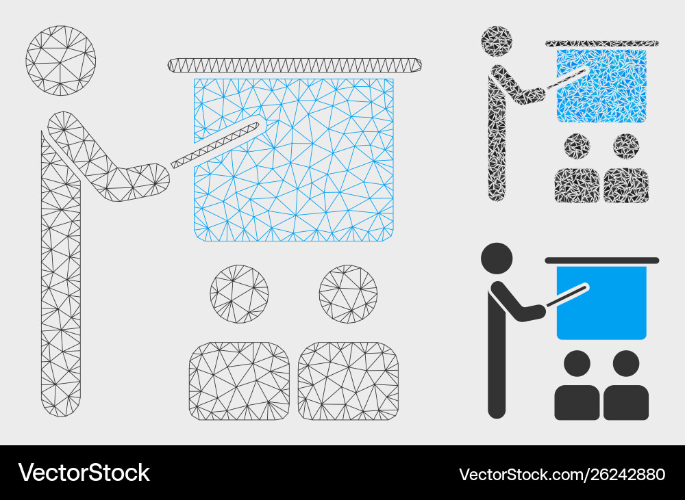 Lecture mesh network model and triangle Lecture mesh network model and triangle vector image