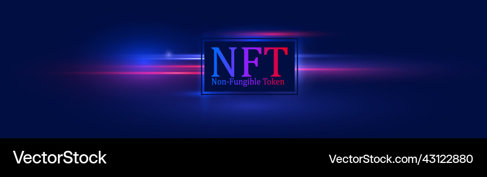 Nft nonfungible token blockchain bitcoin crypto Vector Image