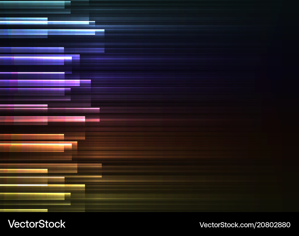 Rainbow frequency bar overlap in dark background Rainbow frequency bar overlap in dark background vector image