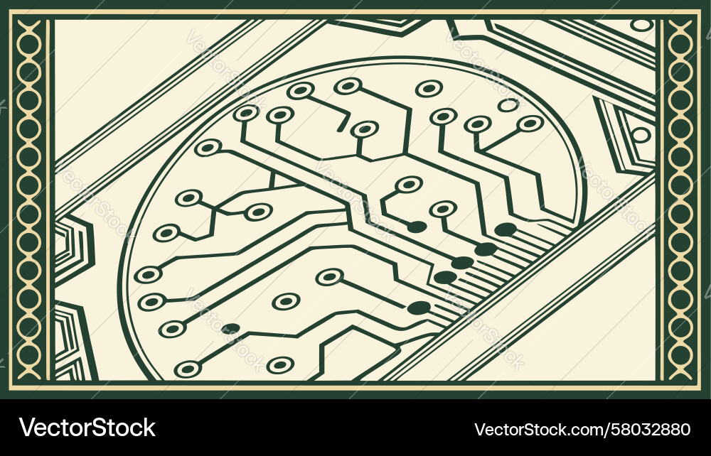 Rounded Circuit Frame Vector Image